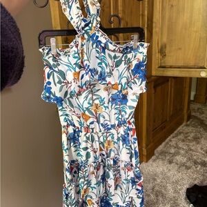 Parker Red and Blue Ruffled Tiered Sundress